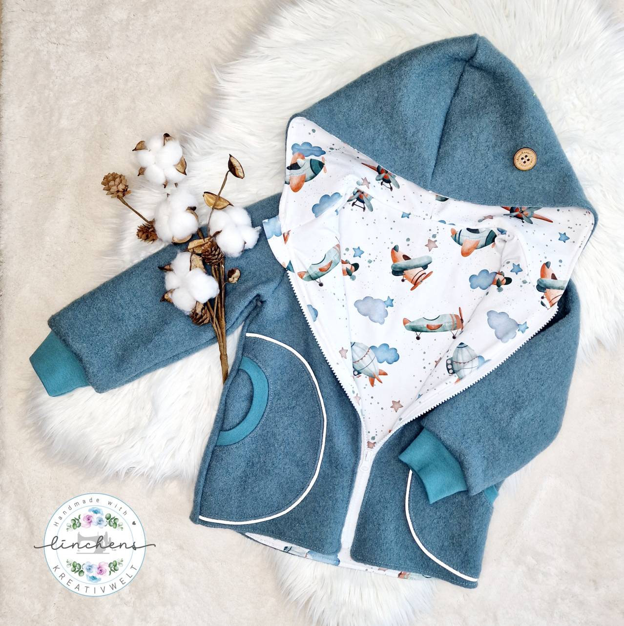 Wollwalk | Jacke Walkjacke Gefüttert Applikation Reflektorpaspel Individuelle Stoffauswahl Unikate Wollwalk | Jacke Walkjacke Gefüttert Applikation Reflektorpaspel Individuelle Stoffauswahl Unikate von LinchensKreativwelt