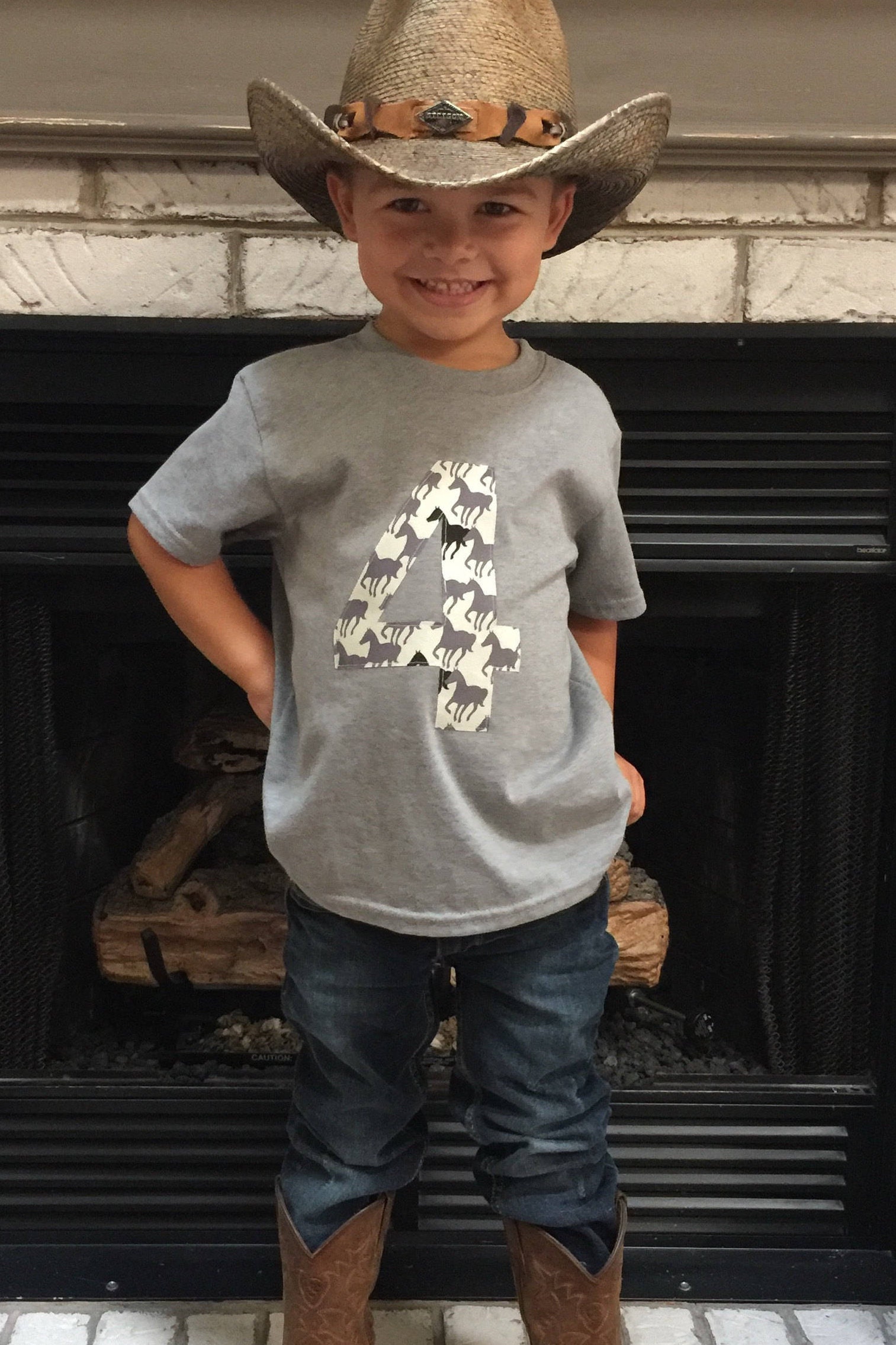 Junge Personalisierte Pferd Geburtstag Shirt-Junge Personlized Cowboy Bday T-Shirt-Cow Boy-Ranch-Reiter von LincsandFins