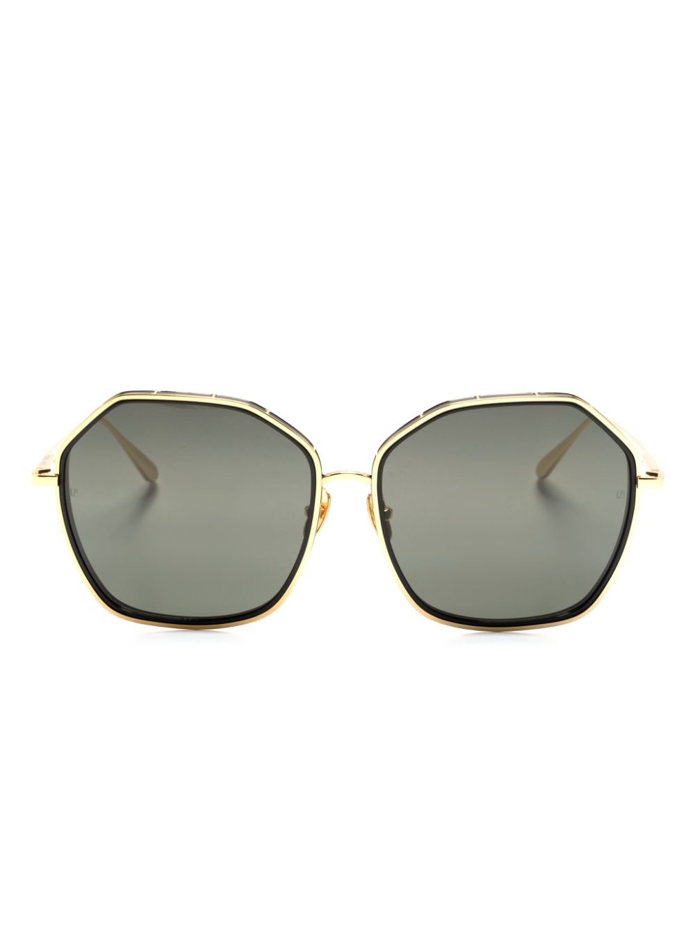 Linda Farrow Camila Sonnenbrille mit geometrischem Gestell - Gold von Linda Farrow