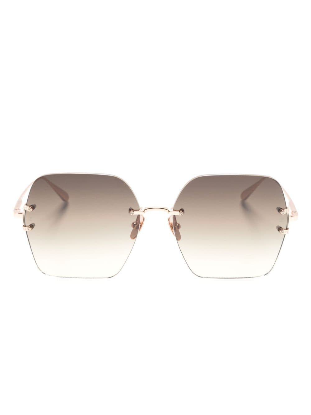 Linda Farrow Sonnenbrille mit Oversized-Gestell - Braun von Linda Farrow