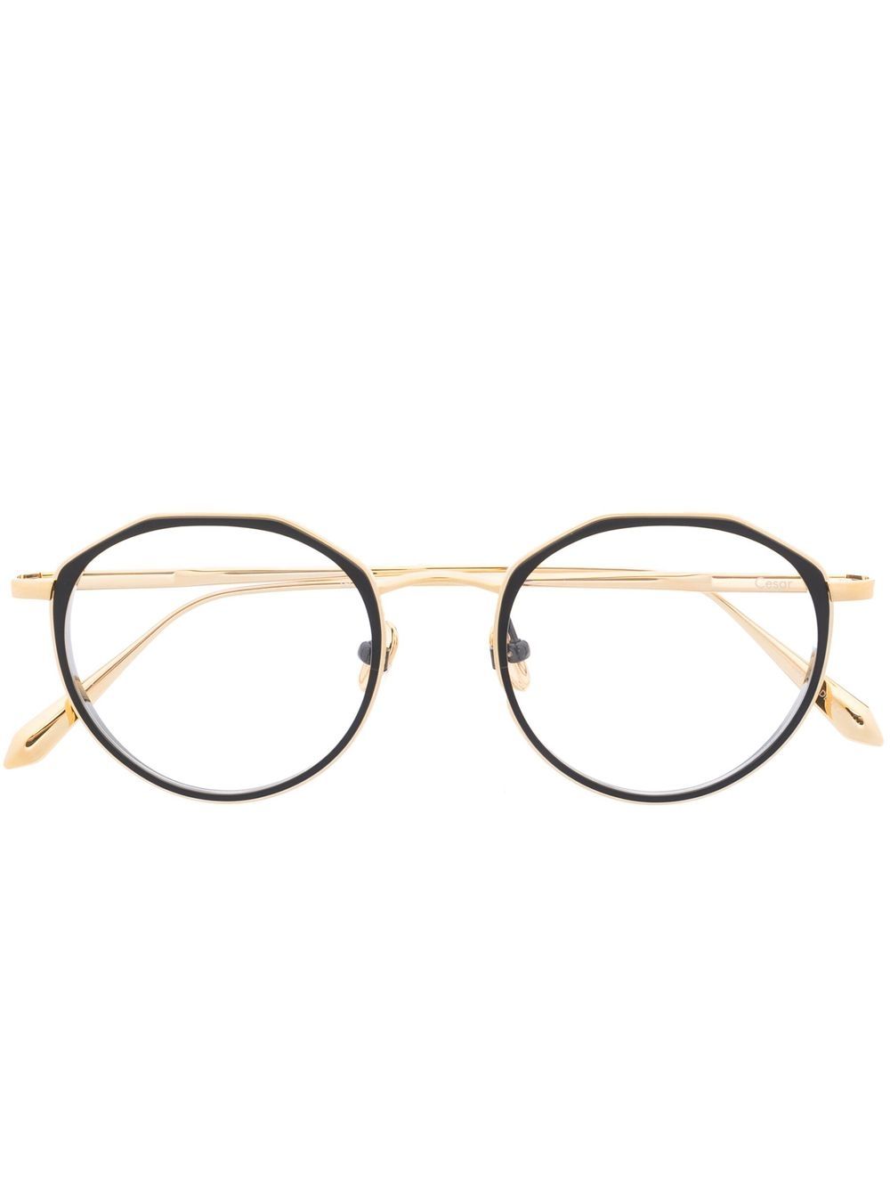 Linda Farrow Cesar Brille mit rundem Gestell - Gold von Linda Farrow