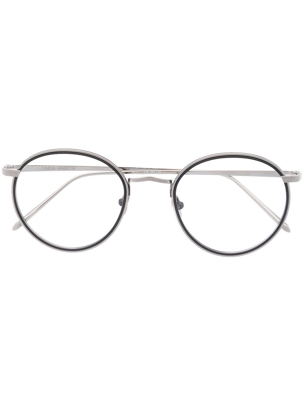 Linda Farrow Comer Brille mit rundem Gestell - Silber von Linda Farrow