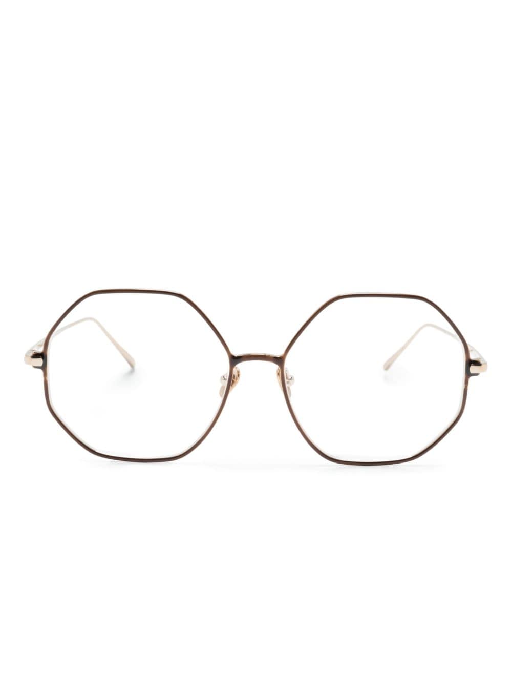 Linda Farrow Leif Brille mit geometrischem Gestell - Gold von Linda Farrow