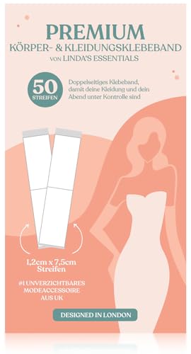 Linda's Essentials Fashion Tape doppelseitiges Klebeband für Körper und Kleidung, transparentes Body Tape, geeignet für alle Stoffarten und empfindliche Haut, 50 Stück selbstklebend mit starkem Halt Linda's Essentials Fashion Tape doppelseitiges Klebeband für Körper und Kleidung, transparentes Body Tape, geeignet für alle Stoffarten und empfindliche Haut, 50 Stück selbstklebend mit starkem Halt von Linda's Essentials