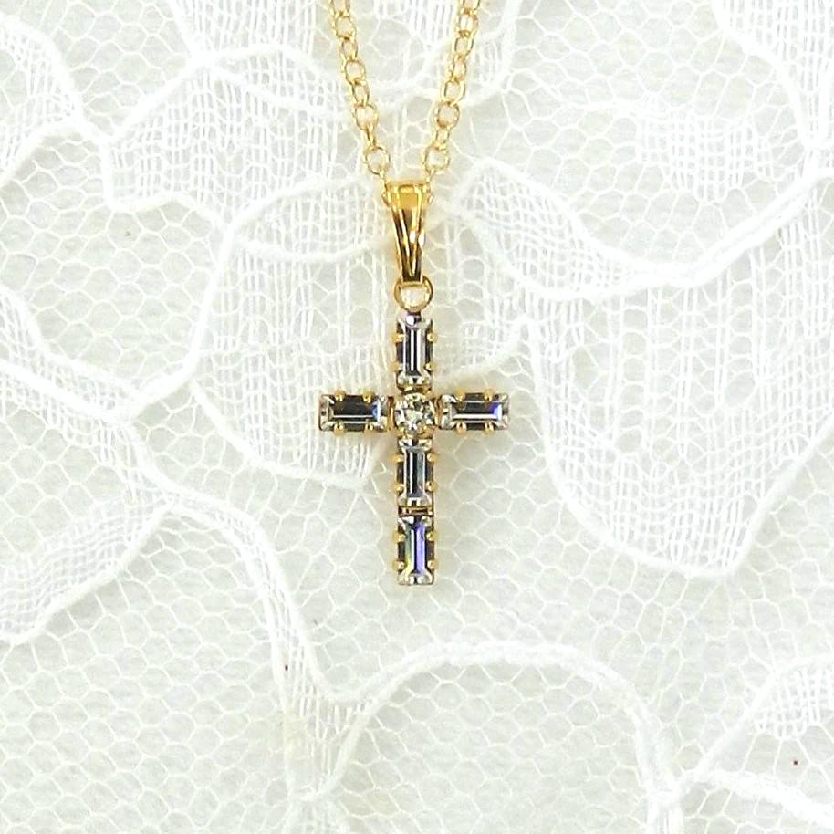 Echte Crystal Rhinestone Kreuz Halskette Echte Crystal Rhinestone Kreuz Halskette von LindaCreations4U