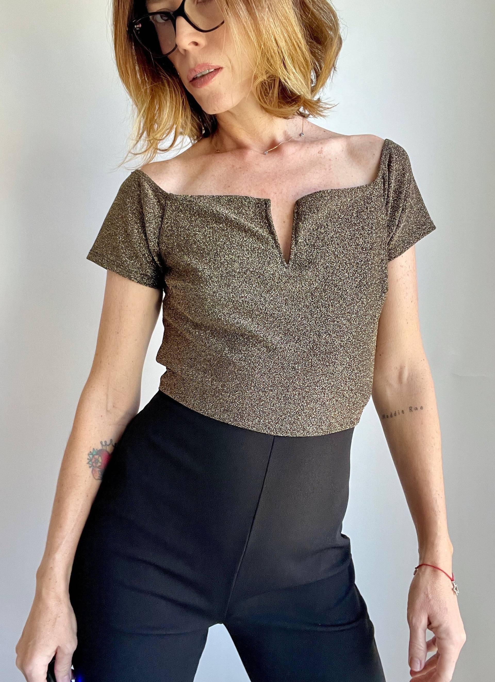 Y2K Party Glitzer Top Schwarz Jumpsuit Mit Gürtel Gr. L Y2K Party Glitzer Top Schwarz Jumpsuit Mit Gürtel Gr. L von LindaLandVintage