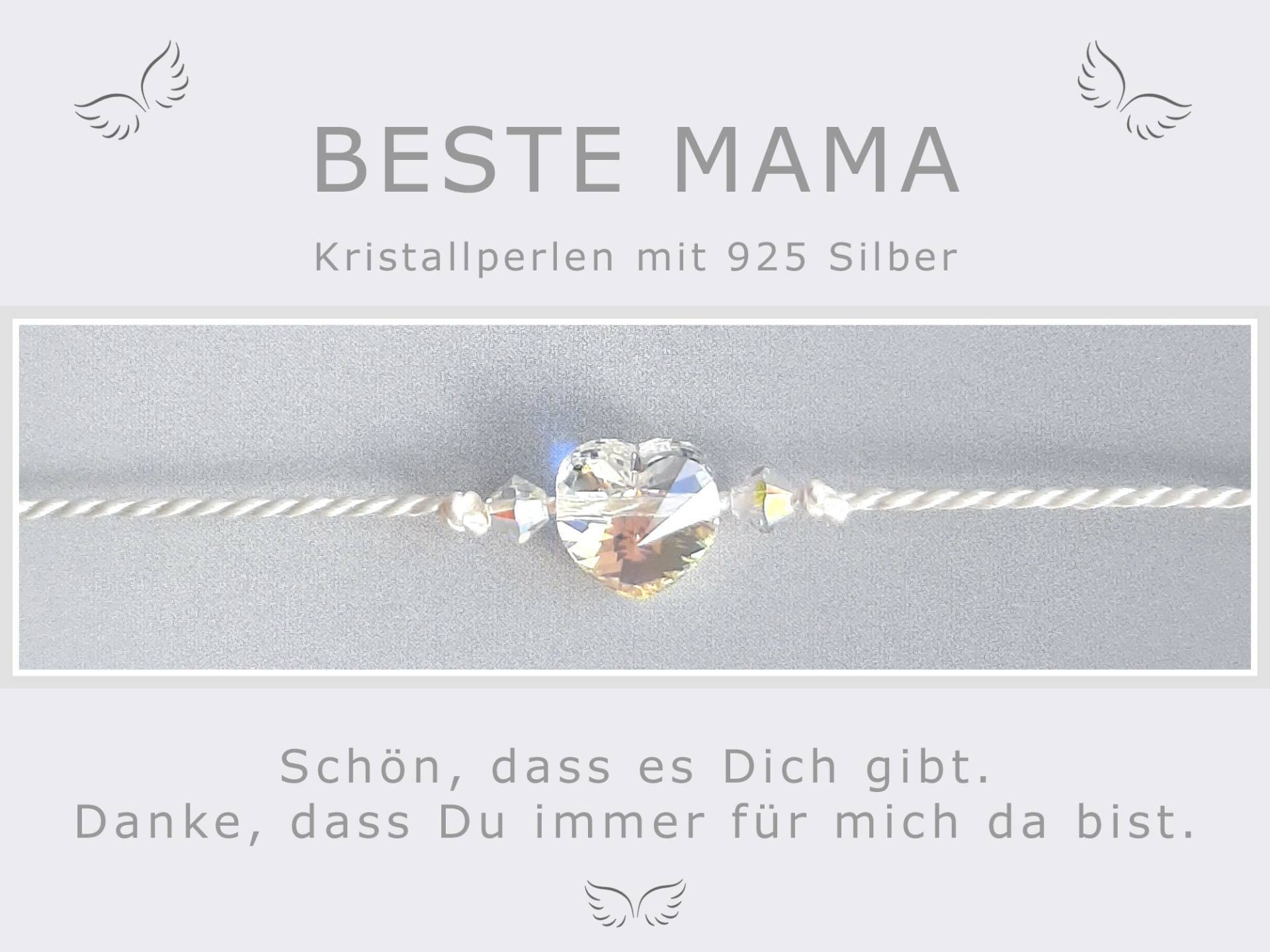 Armband Beste Mama Kristallperlen Mit 925-Silber Talisman Liebe Dankbarkeit Muttertag Herz Mutter Tochter von LindaWingAccessoires