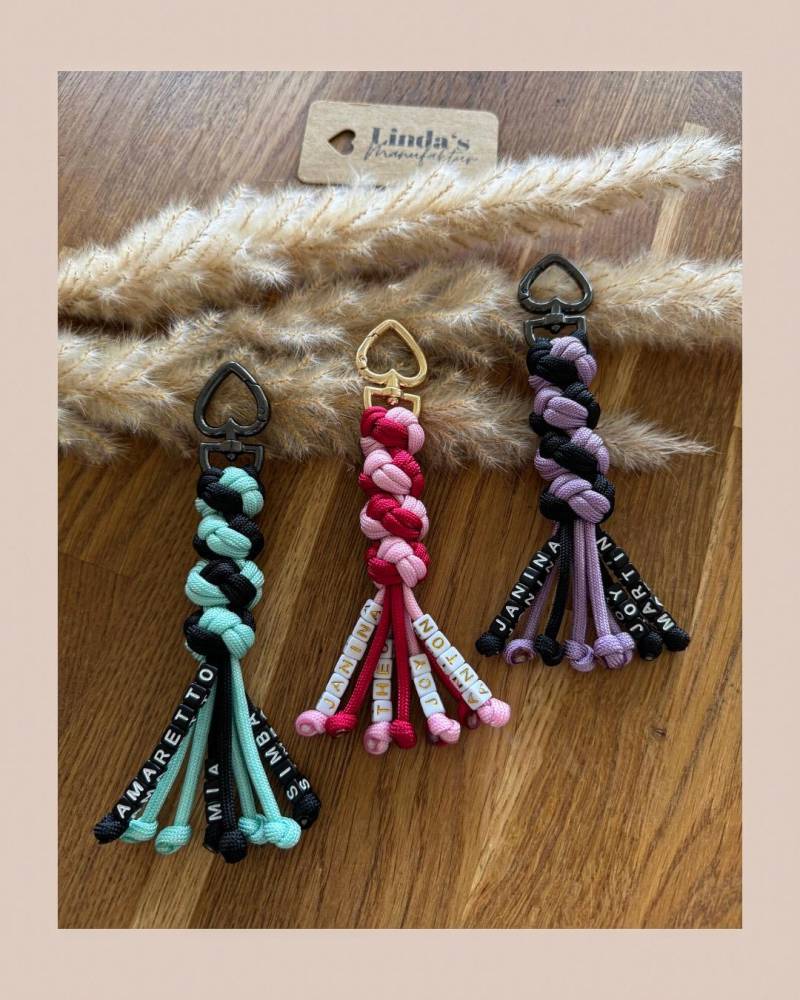 Schlüsselanhänger „Jumbo" Paracord Personalisiert Mit Namen von LindasManufaktur