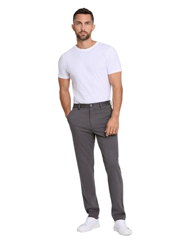 Lindbergh Performance Hosen Herren mit Superflex | Stoffhose Herren Business mit Stretch & hoher Bewegungsfreiheit | Männer Hosen mit Slimt Fit & Zipper | Grau | Größe L von Lindbergh