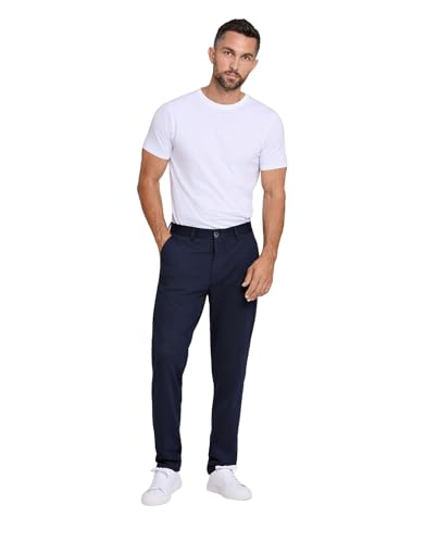 Lindbergh Performance Hosen Herren mit Superflex | Stoffhose Herren Business mit Stretch & hoher Bewegungsfreiheit | Männer Hosen mit Slimt Fit & Zipper | Navy | Größe XXXL von Lindbergh