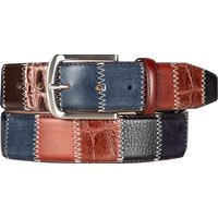 Lindenmann Herren Gürtel blau/braun Glattleder von Lindenmann