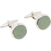 Lindenmann Runde Manschettenknöpfe mit eingefasstem Schmuckstein in 0 von Lindenmann