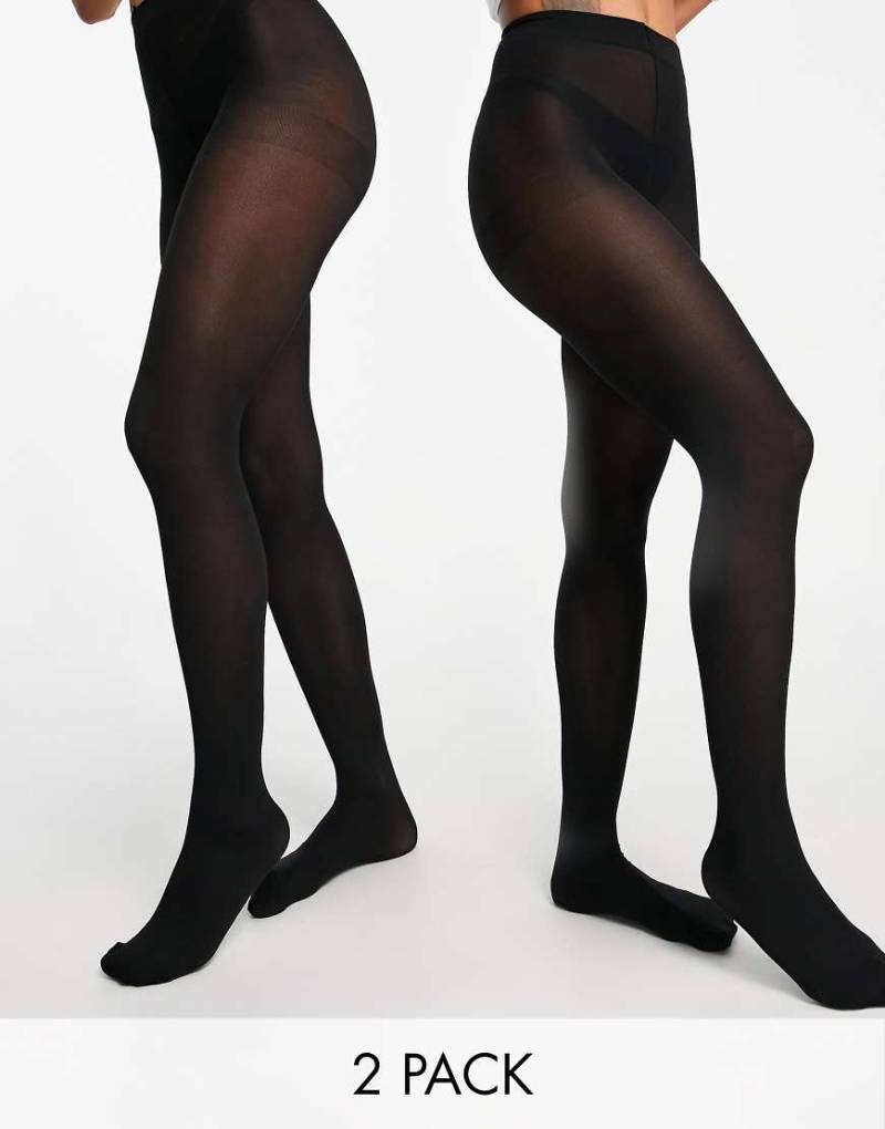 Lindex - 2er-Pack Strumpfhosen in Schwarz, 40 DEN - BLACK von Lindex