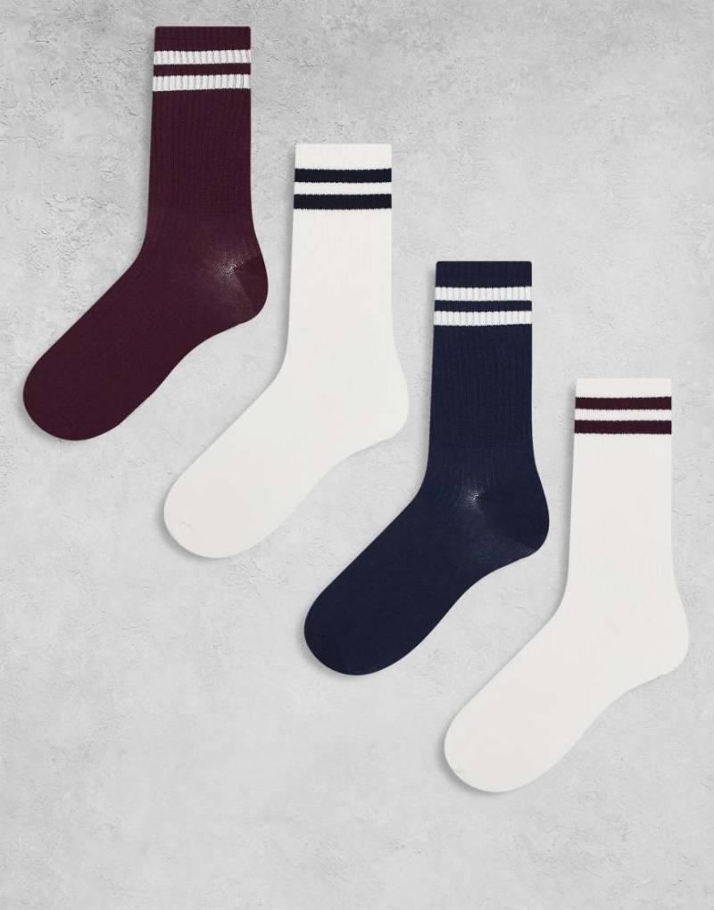 Lindex - 4er-Pack gerippte Sportsocken in verschiedenen Farben-Bunt von Lindex