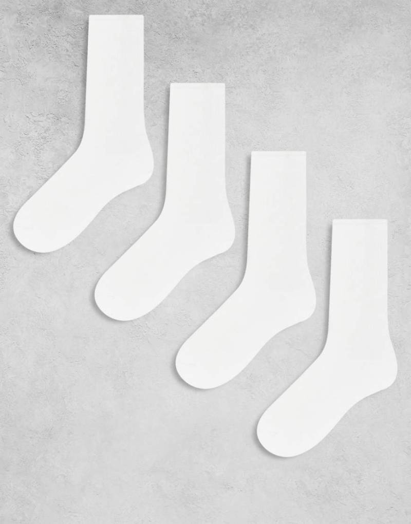 Lindex - 4er-Pack grob gerippte Sportsocken in Weiß-Neutral von Lindex