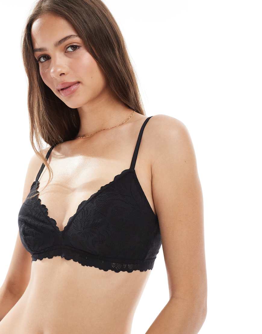 Lindex - Blenda - Weiches, dreieckiges Bustier aus Spitze in Schwarz von Lindex