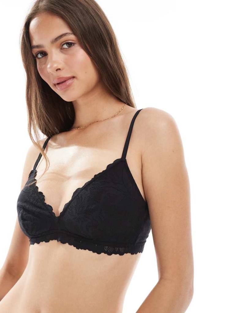 Lindex - Blenda - Weiches, dreieckiges Bustier aus Spitze in Schwarz von Lindex