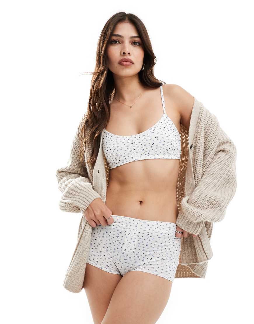 Lindex - Camisole-Pyjamaoberteil aus Baumwolle mit Blümchenmuster-Weiß Lindex - Camisole-Pyjamaoberteil aus Baumwolle mit Blümchenmuster-Weiß von Lindex
