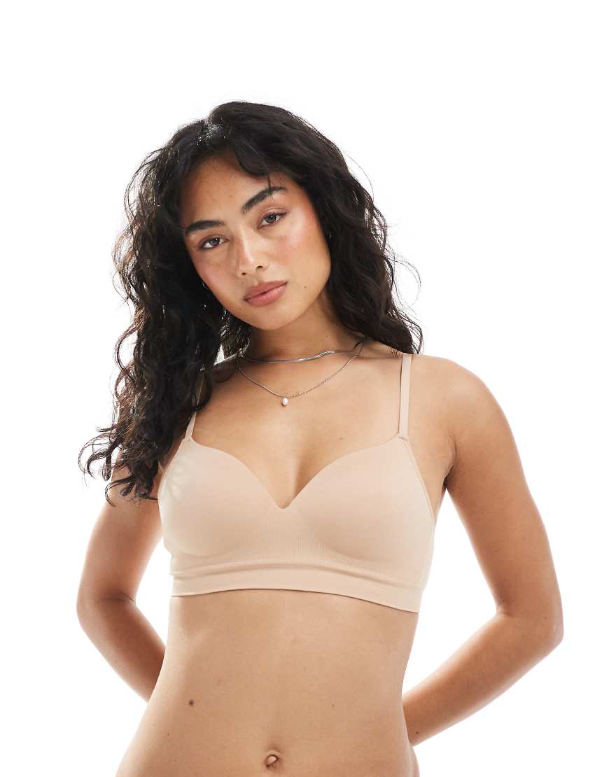 Lindex - Flora - Nahtloser BH in Beige-Neutral von Lindex