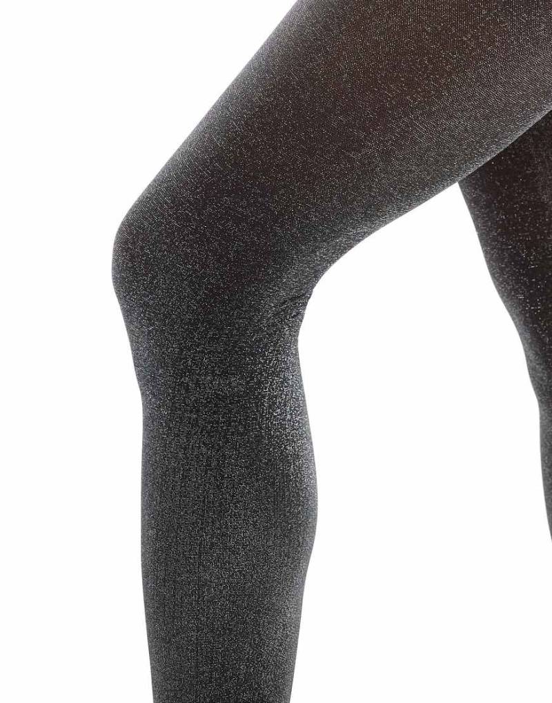 Lindex - Glitzer-Strumpfhose in Silber, 40 DEN von Lindex