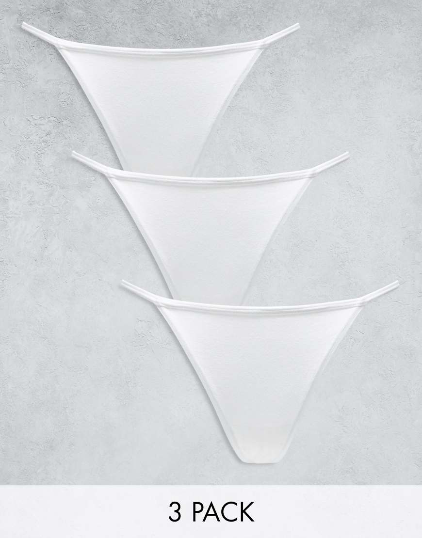 Lindex - Jennie - 3er-Pack Baumwoll-Tangas in Weiß von Lindex