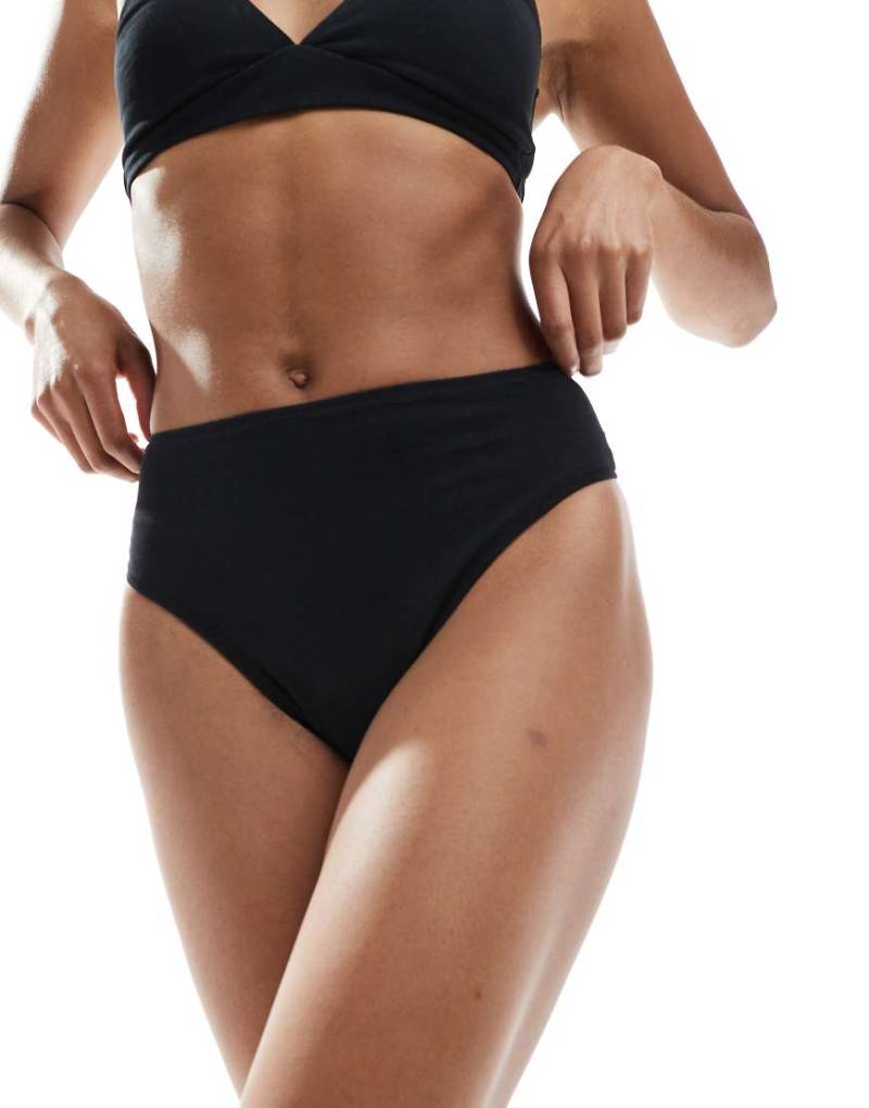 Lindex - Stringtanga aus Baumwolle in Schwarz mit hohem Bein von Lindex