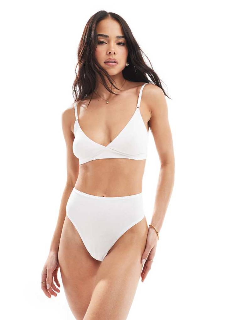 Lindex - Stringtanga aus Baumwolle in Weiß mit hohem Bein von Lindex