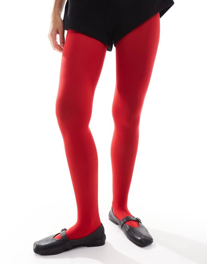Lindex - Superstretch-Strumpfhose in Rot, 50 DEN von Lindex