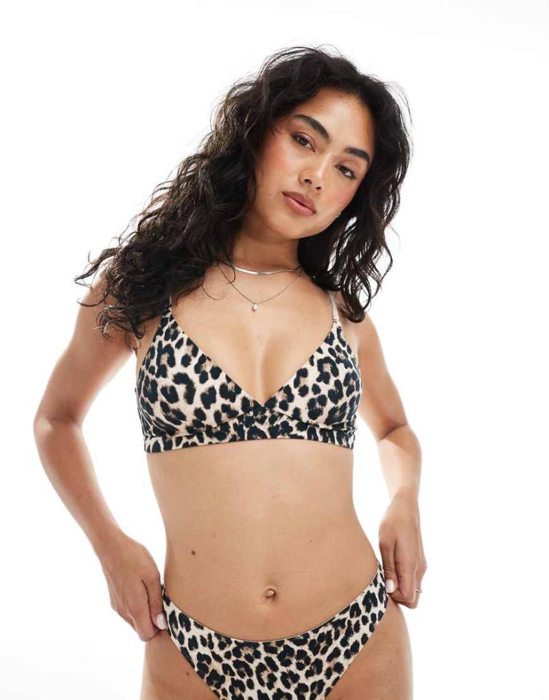 Lindex - Triangel-Bustier mit Leopardenmuster-Bunt von Lindex