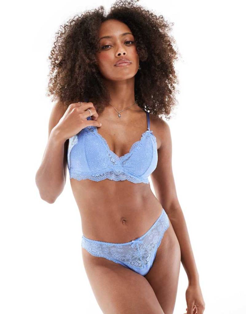 Lindex - Valerie - Bustier aus Spitze in Kornblumenblau von Lindex