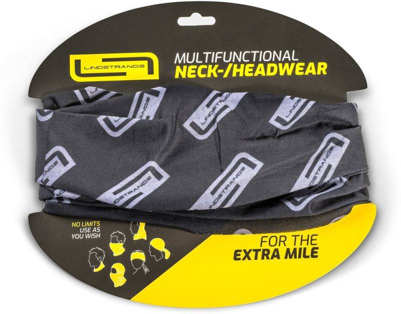 Lindstrands Bandana Neck Warmer Neck Tube L Black/Grey von Lindstrands