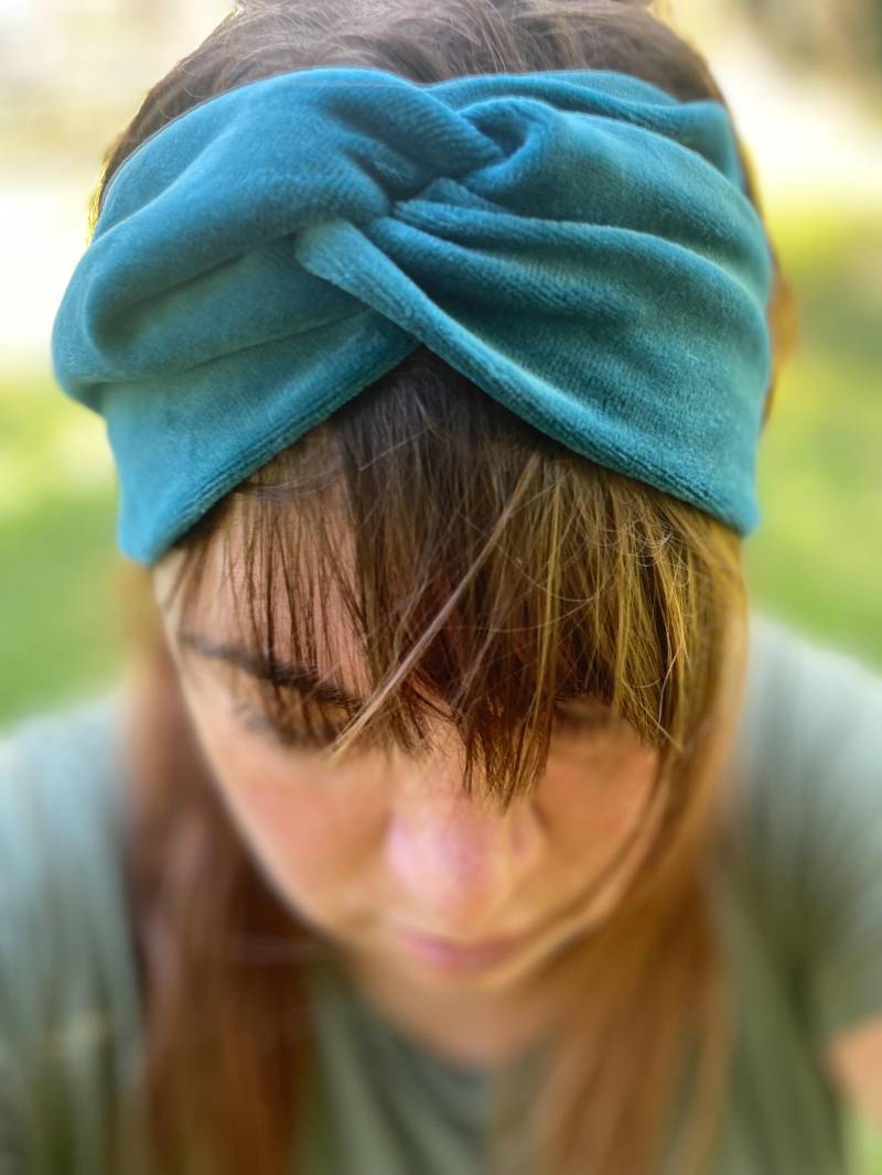 Haarband Aus Samt in Petrol Für Kinder Und Damen von LindwurmShop