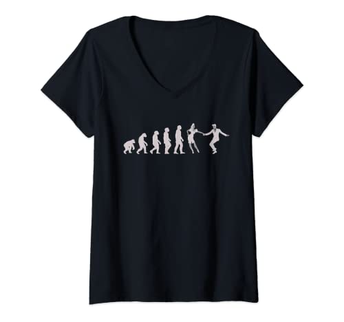 Damen Lindy Hop Evolution Swing Tanz "Ugly" Design T-Shirt mit V-Ausschnitt Damen Lindy Hop Evolution Swing Tanz "Ugly" Design T-Shirt mit V-Ausschnitt von Lindy Hop, Blues, Swing Dance Designs