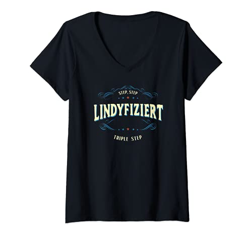 Damen Lindyfiziert Lindy Hop Swing Tanz T-Shirt mit V-Ausschnitt Damen Lindyfiziert Lindy Hop Swing Tanz T-Shirt mit V-Ausschnitt von Lindy Hop Dance, Blues Dance, Swing Dance Designs