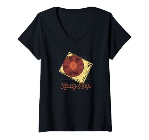 Damen Lindy Hop Plattenspieler Tanz Design T-Shirt mit V-Ausschnitt Damen Lindy Hop Plattenspieler Tanz Design T-Shirt mit V-Ausschnitt von Lindy Hop Tanz Party Designs