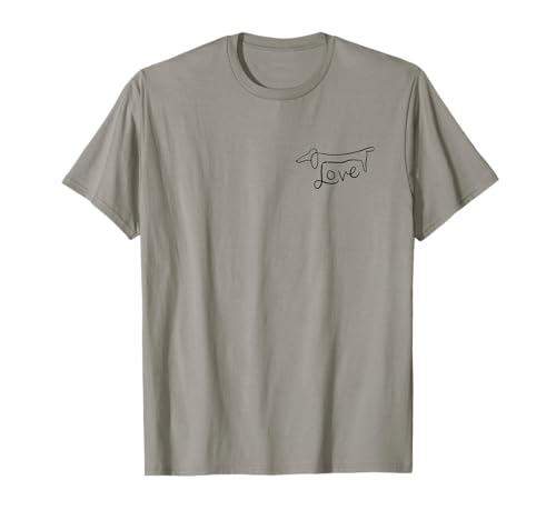 Dackel Einzellinie Design Hundebesitzer Männlich Frauen T-Shirt von Line Art Hunde Dackel Dachshund Geschenkidee