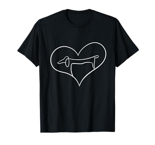 Dackel Einzellinie Design Hundebesitzer Männlich Frauen T-Shirt von Line Art Hunde Dackel Dachshund Geschenkidee