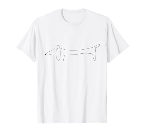 Dackel Einzellinie Design Hundebesitzer Männlich Frauen T-Shirt von Line Art Hunde Dackel Dachshund Geschenkidee