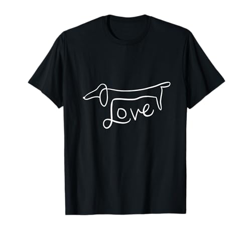 Dackel Einzellinie Design Hundebesitzer Männlich Frauen T-Shirt Dackel Einzellinie Design Hundebesitzer Männlich Frauen T-Shirt von Line Art Hunde Dackel Dachshund
