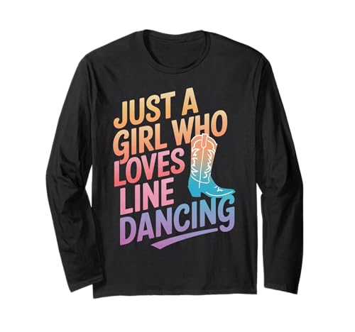 Line Dancing Nur ein Mädchen, das Line Dance liebt Langarmshirt von Line Dance Country Dancing Dancer