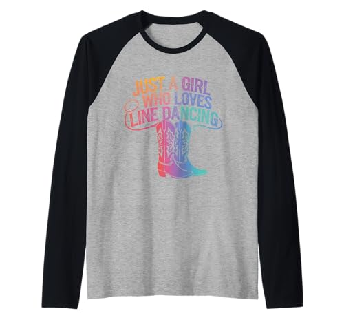 Line Dancing Nur ein Mädchen, das Line Dance liebt Raglan von Line Dance Country Dancing Dancer