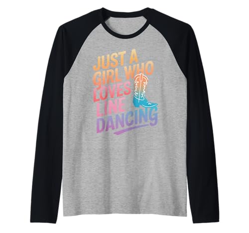 Line Dancing Nur ein Mädchen, das Line Dance liebt Raglan von Line Dance Country Dancing Dancer