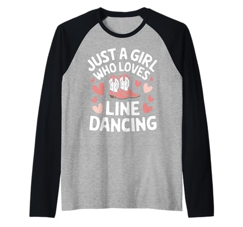 Line Dancing Nur ein Mädchen, das Line Dance liebt Raglan von Line Dance Country Dancing Dancer