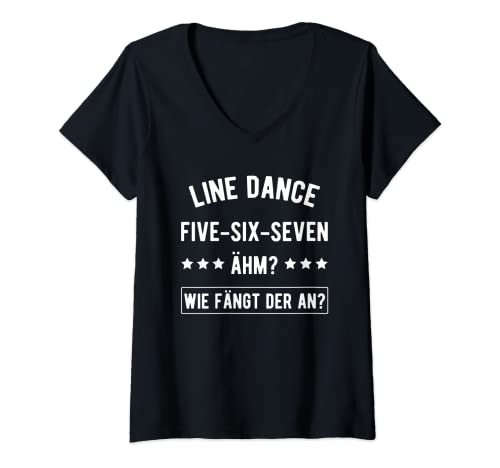 Damen Line Dance T-Shirt mit V-Ausschnitt Damen Line Dance T-Shirt mit V-Ausschnitt von Line Dance Geschenk