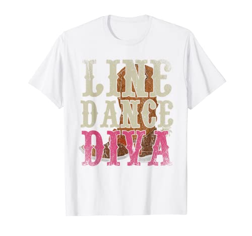 Line Dance Diva Cowboy Boots Line Dancer Damen Line Dance T-Shirt von Line Dance Gifts Cowboy Country Music