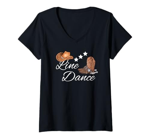 Damen Lustiges Geschenk für Line Dancer Line Dance T-Shirt mit V-Ausschnitt Damen Lustiges Geschenk für Line Dancer Line Dance T-Shirt mit V-Ausschnitt von Line Dance Kleidung & Line Dancing Geschenke