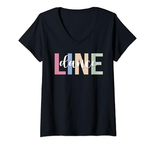 Damen Line Dance Line Dance Line Dancer T-Shirt mit V-Ausschnitt Damen Line Dance Line Dance Line Dancer T-Shirt mit V-Ausschnitt von Line Dance Line Dancing Line Dancer Gifts