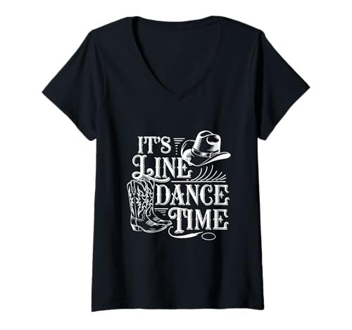 Damen Line Dance Zeit Tänzer und Tanzgruppen Choreografen T-Shirt mit V-Ausschnitt Damen Line Dance Zeit Tänzer und Tanzgruppen Choreografen T-Shirt mit V-Ausschnitt von Line Dance Motive und Designs und Sprüche