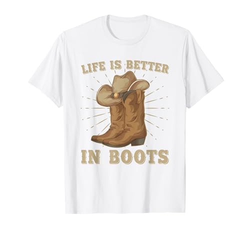 Line Dance Tanzen Cowboy Geschenkidee T-Shirt, Herren, Weiß, Kurzarm, S, Klassische Passform, Country und Western Muster von Line Dance Tanzen Cowboy Geschenkidee