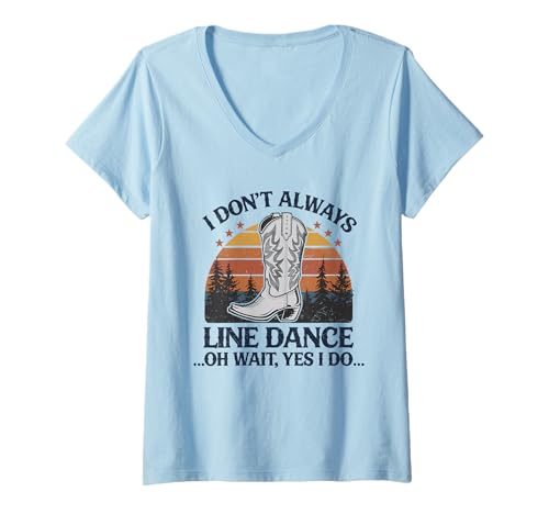 Damen Lustiger Line Dance Western Tanz Spruch Design T-Shirt mit V-Ausschnitt Damen Lustiger Line Dance Western Tanz Spruch Design T-Shirt mit V-Ausschnitt von Line Dance Western Cowboy Kultur Musik Rodeo